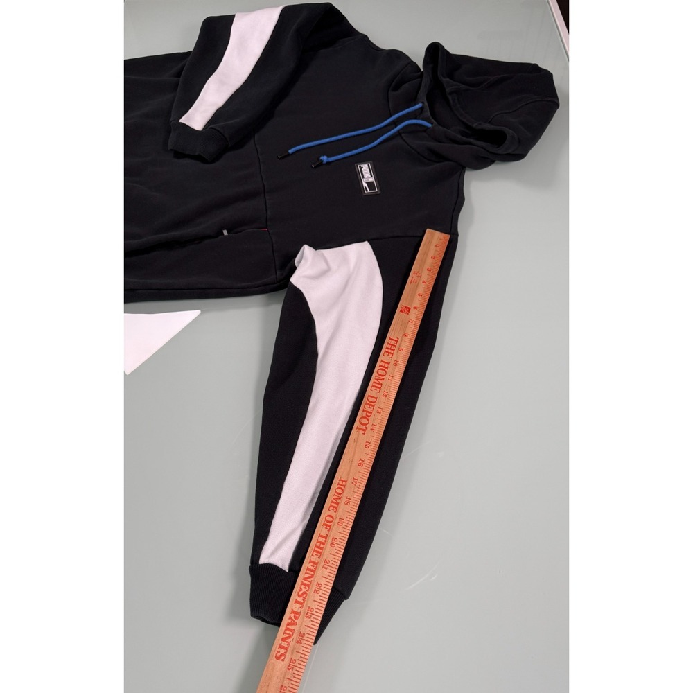 Puma Black & White Cotton Blend Men's Color Blocked Hoodie Logo - XL - Picture 8 of 9